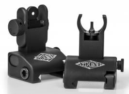 YHM Quick Deploy Folding Sight Same Plane Hooded Stem Aluminum Black - 5040H