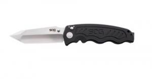 SOG ZM1013CP Zoom Tanto Folder 3.6" AUS-8 Tanto 6061-T6 Anodized Aluminum Black