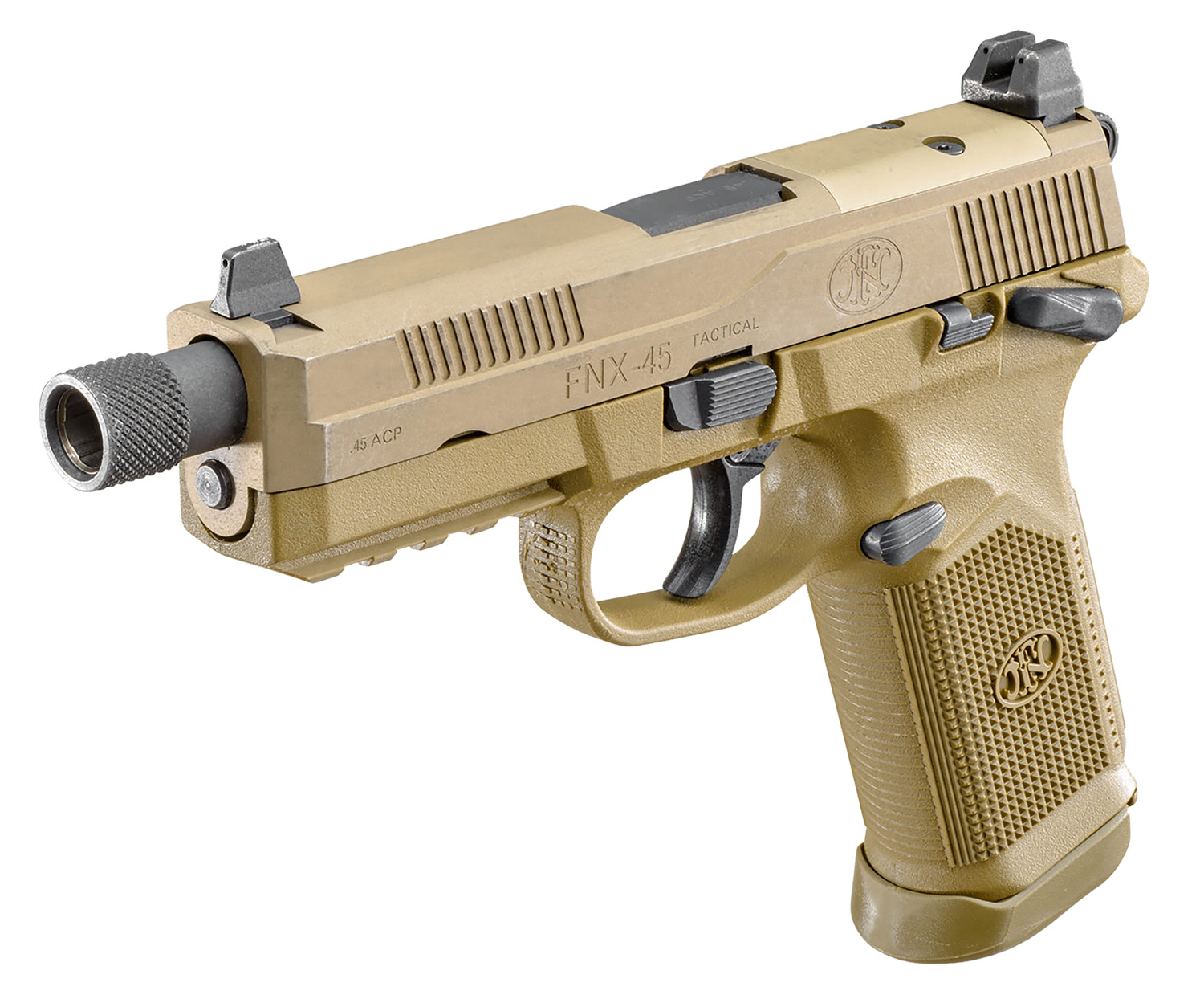 FN FNX45 Tactical .45 ACP Flat Dark Earth w 5 15Rd Magazines