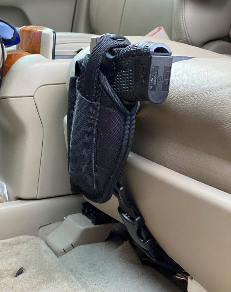 Universal Vehicle Mount Car Truck Gun Pistol Conceal Ambidextrous Holster  wmag Pouch 167375, image size:790x1000