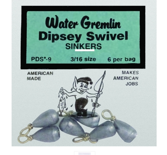 Water Gremlin Dipsey Swivel - Sinker 3/16oz 6Pc