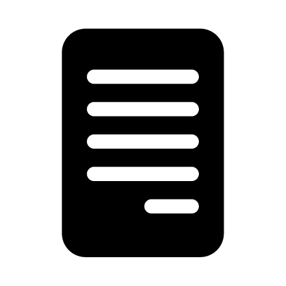 icon of a document with four full lines and one half line