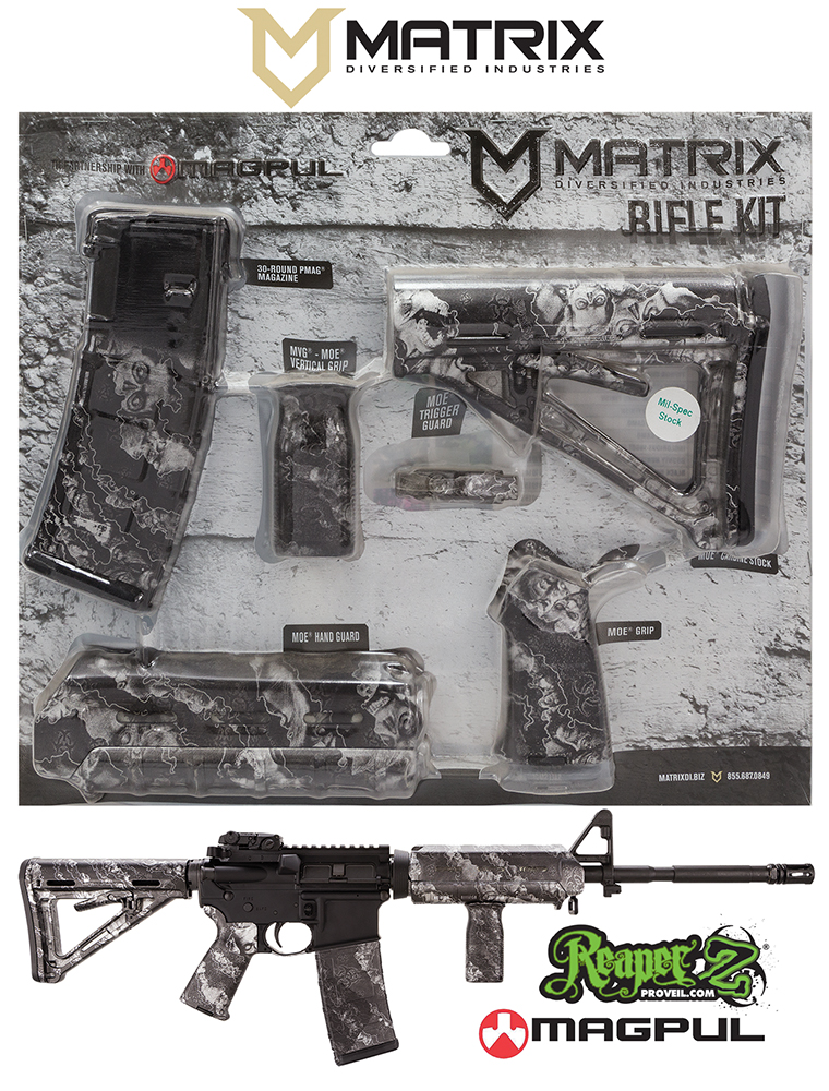 mdi magmil19zs magpul milspec ar-15 furniture kit reaper z silver