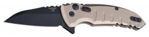 Hogue 24167 X1 Microflip 2.75" CPM154 Stainless Steel Black Wharncliffe 6061-T6 Anodized Aluminum Flat Dark Earth - 24167