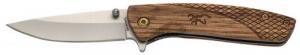 Browning 3220007 Everyday Carry Pursuit 2.5" 7Cr Stainless Steel Drop Point Checkered Zebrawood Scales - 3220007 Browning 3220007 Everyday Carry Pursuit 2.5" 7Cr Stainless Steel Drop Point Checkered Zebrawood Scales - 3220007