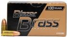 CCI Blazer Brass 9mm 115 GR Full Metal Jacket 100 Bx/ 5 Cs - 204