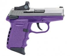 SCCY Semi-Auto Pistol, 9MM, 3.1" Bbl, Two-Tone, SS, Purple, Crimson Trace Red Dot Sight, Manual Safety, 1 - CPX1TTPURD SCCY Semi-Auto Pistol, 9MM, 3.1" Bbl, Two-Tone, SS, Purple, Crimson Trace Red Dot Sight, Manual Safety, 1 - CPX1TTPURD