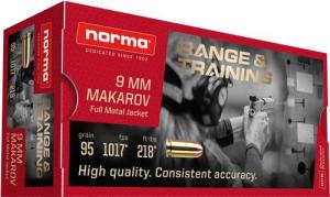 Norma Ammunition (RUAG) 620440050 Range and Training 9mm Makarov 95 gr Full Metal Jacket (FMJ) 50 Bx/ 20 Cs - 620440050