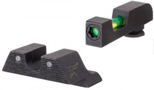 Trijicon 601102 DI Night Sight Set For Glock 17, 17L, 19, 22-28, 31-35, 37-39 Tritium/Fiber Optic Green Front, Green Rear Black - 601102