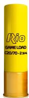 Rio Ammunition Game Load Heavy Field 20 GA 2.75" 1 oz 6 Round 25 Bx/ 10 Cs - RC206