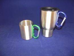 Pair Stainless Steel Carabiner Mugs - Carabiner Mug Pair Pair Stainless Steel Carabiner Mugs - Carabiner Mug Pair