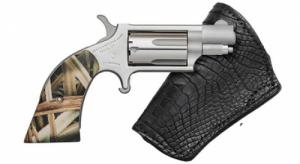 North American Arms (NAA) - Mini-Revolver Gator Gun, 22 Mag, 1 1/8", FS, SS, MOGB Grip, Black IP Gator Skin Holster - NAA22MSGHIBl North American Arms (NAA) - Mini-Revolver Gator Gun, 22 Mag, 1 1/8", FS, SS, MOGB Grip, Black IP Gator Skin Holster - NAA22MSGHIBl