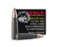 Wolf 7.62MM x 39MM 123Gr FMJ 20/bx Wolf 7.62MM x 39MM 123Gr FMJ 20/bx
