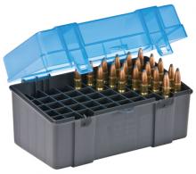 Flip Top Large Rifle Ammo Case 50 Round Gray/Blue - 123050