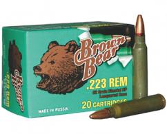 BEAR BROWN 223REM 62GR HP 20/25 - AR223HP BEAR BROWN 223REM 62GR HP 20/25 - AR223HP