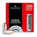 FED CHAMPION ALUM CASE .45 ACP 230GR FMJ 200/5 - CAL45230200 FED CHAMPION ALUM CASE .45 ACP 230GR FMJ 200/5 - CAL45230200