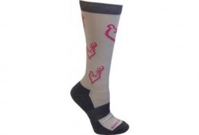 BG LADIES HEARTLAND CALF SOCKS MED WHITE/GREY/PINK BUCKMARK - A000327010103 BG LADIES HEARTLAND CALF SOCKS MED WHITE/GREY/PINK BUCKMARK - A000327010103