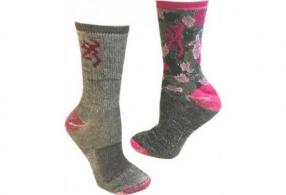 BG LADIES 2 PACK WOOL BLEND SOCKS MED GREY/PINK & PINKCAMO - K000012660103 BG LADIES 2 PACK WOOL BLEND SOCKS MED GREY/PINK & PINKCAMO - K000012660103