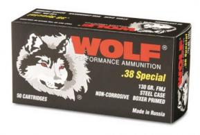 WOLF 38SPL 130GR FMJ STEEL CASE - 38WFMJ WOLF 38SPL 130GR FMJ STEEL CASE - 38WFMJ