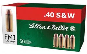 S&B .40 S&W 180GR FMJ 50/1000 - SB40B S&B .40 S&W 180GR FMJ 50/1000 - SB40B