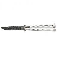 5 Stainless Steel Butterfly Damascus Blade | Stainless - SS14D 5 Stainless Steel Butterfly Damascus Blade | Stainless - SS14D