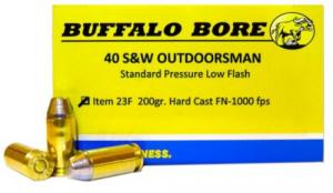 Buffalo Bore Ammunition 23F/20 Outdoorsman 40 S&W 200 GR Hard Cast Flat Nose 20 - 23F/20 Buffalo Bore Ammunition 23F/20 Outdoorsman 40 S&W 200 GR Hard Cast Flat Nose 20 - 23F/20