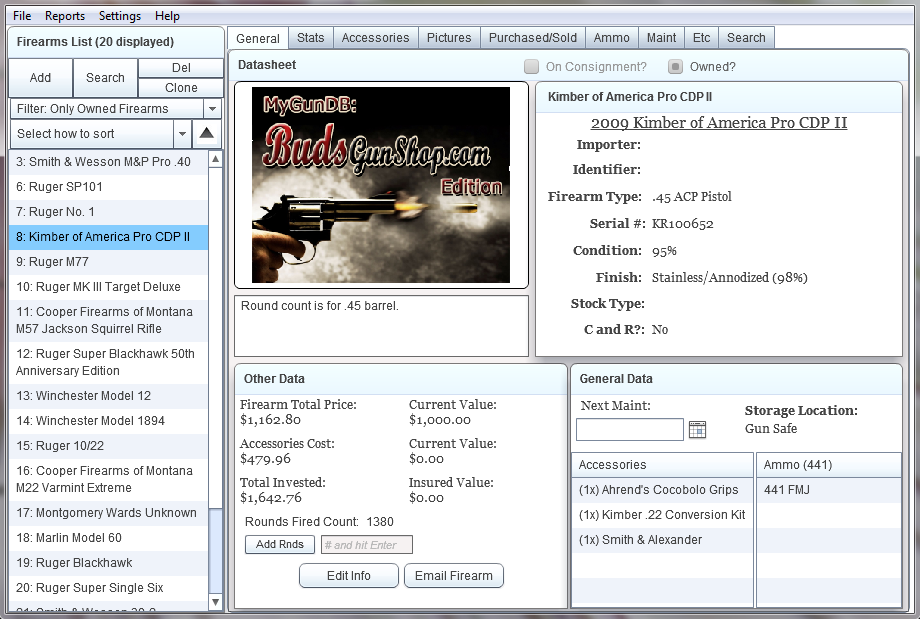 MyGunDb