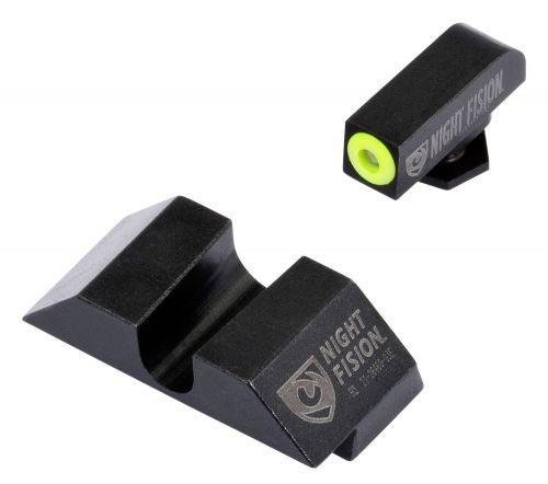 Night Fision Perfect Dot for Glock Square Green/Yellow, Black Tritium Handgun Sights
