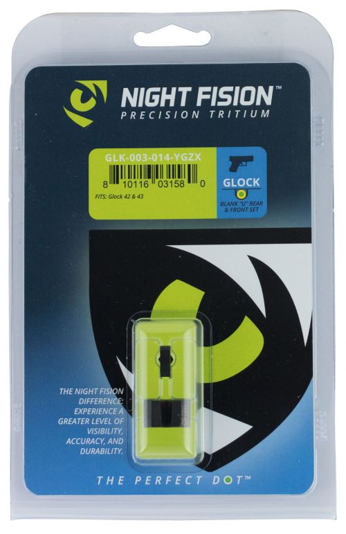 Night Fision Perfect Dot for Glock 42, 43, 43X Green/Yellow Tritium Handgun Sights
