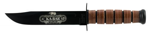 Ka-Bar 120th Anniversary U.S. Navy Fixed 7 1095 Cro-Van Black Clip Point Leather