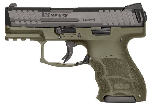 Heckler & Koch H&K VP9 SK 9mm Luger Double 3.39 10+1 OD Green Interchangeable Backstrap Grip Black Slide