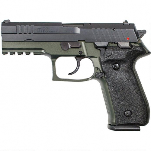 Arex Rex Zero 1 Standard 9mm Luger 4.30 17+1 OD Green Hardcoat Anodized Black Polymer Grip