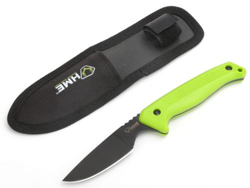 HME Fixed Blade 2.5 420HC Stainless Steel Black Oxide Caper Thermoplastic Rubber Green