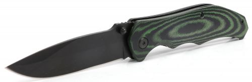 HME HMEKN45PK Pocket Knife Folder 420HC Stainless Steel Black Oxide Drop Point Micarta Green