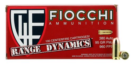 Fiocchi Range Dynamics .380 ACP 95 GR Full Metal Jacket 100 Bx/ 10 Cs