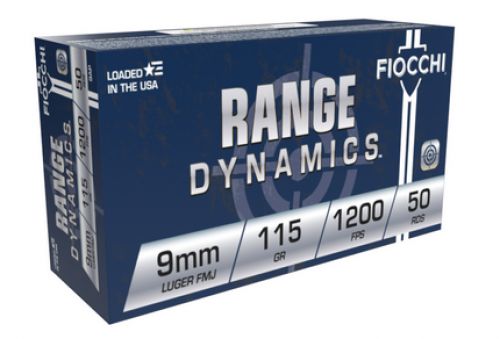 Fiocchi Range Dynamics 9mm 115 GR Full Metal Jacket (FMJ) 100 Bx/ 10 Cs