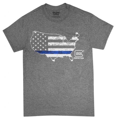 Glock Blue Line T-Shirt Short Sleeve XXX-Large Gray