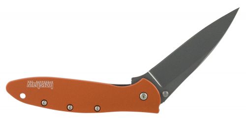 Kershaw Leek 3 Modified Drop Point Plain Bead Blasted 14C28N Sandvik Orange Anodized Aluminum Handle Folding