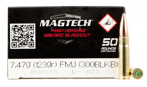 Magtech 300BlackB Tactical/Training .300 Black 123 gr Full Metal Jacket (FMJ) 50 Bx/ 20 Cs