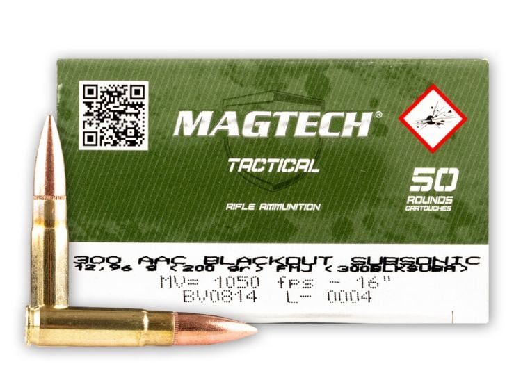 Magtech Tactical/Training 300 Blackout 200 gr Full Metal Jacket Subsonic 50 Bx/ 20 Cs
