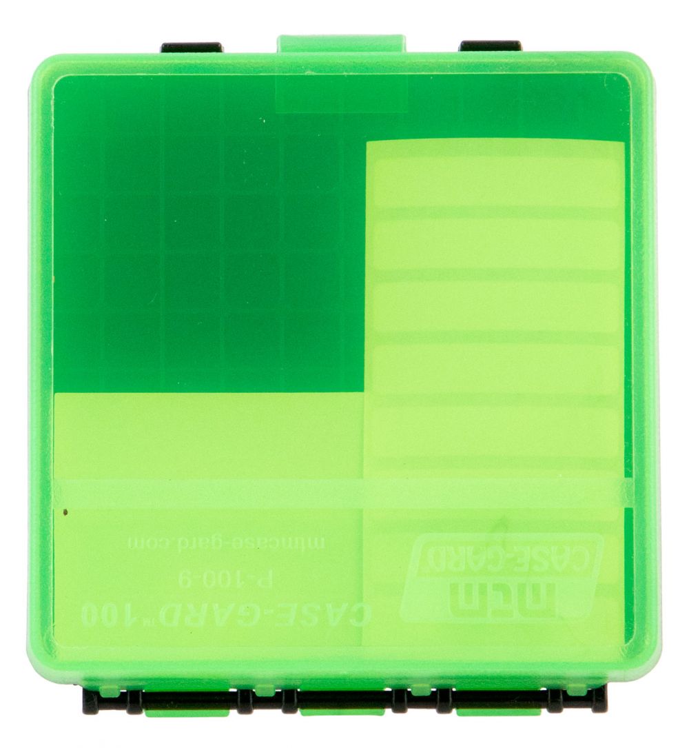 MTM P100916T Case-Gard P-100 Multi-Caliber Handgun Clear Green Polypropylene 100rd