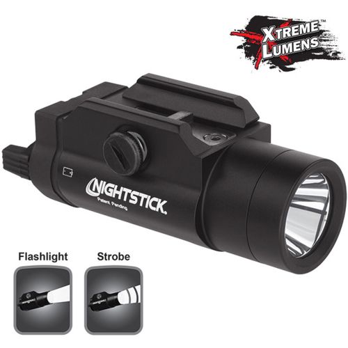 Nightstick Handgun Weapon Light Cree LED 850 Lumens CR-123 Battery Black 6061 T6 Aluminum