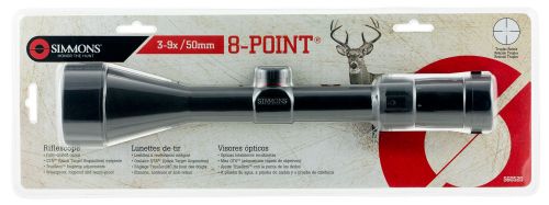 Simmons 8 Point Riflescope 3-9x 50mm Obj 32-11 ft @ 100 yds FOV 1 Tube Black Matte Finish Truplex