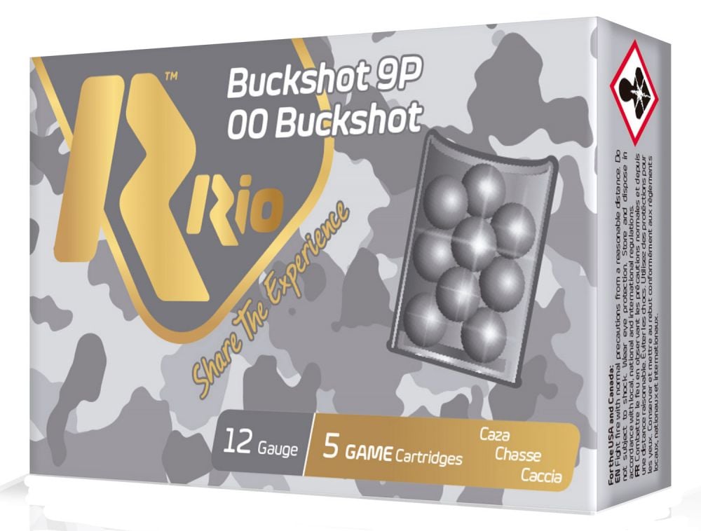 RIO AMMUNITION Royal Buck 12 Gauge 2.75 Buckshot 9 Pellets 00 Buck Shot 5 Bx/ 50 Cs