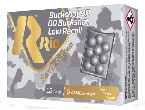 RIO  Royal Buck Low Recoil 12 Gauge Ammo  2.75 Buckshot 9 Pellets 00 Buck Shot 5 Bx/ 50 Cs