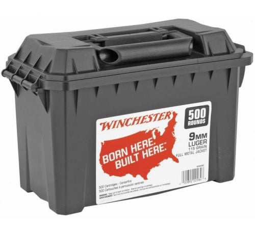 Winchester  WW9C  9mm Ammo 115 GR Full Metal Jacket (FMJ) 500rd Ammo Can