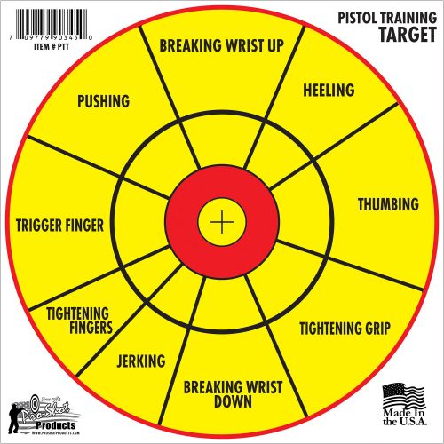 Pro-Shot SplatterShot Pistol Training Hanging Paper 12 Bullseye Red/Yellow 6 Per Pack