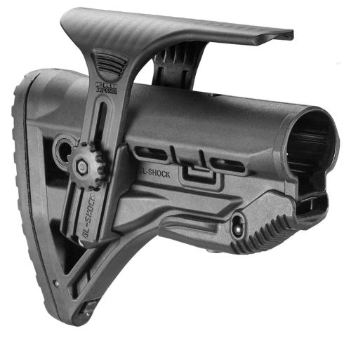 FAB Defense GL-Shock CP Buttstock with Adjustable Cheekrest & Anti-Rattle Mechanism Matte Black Synthetic for M4/M16