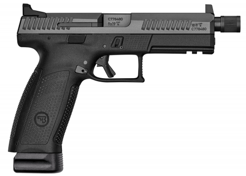 CZ-USA P-10 Full Size 9mm Double 4.50 10+1 Black Interchangeable Backstrap Grip Black Nitride Slide