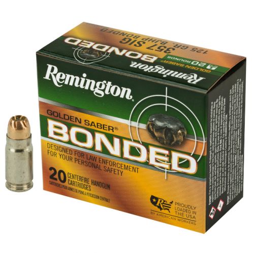 Remington Ammunition Golden Saber Bonded 357 Sig 125 GR Brass Jacket Hollow Point (BJHP) 20 Bx/ 25 Cs - GSB357SBB